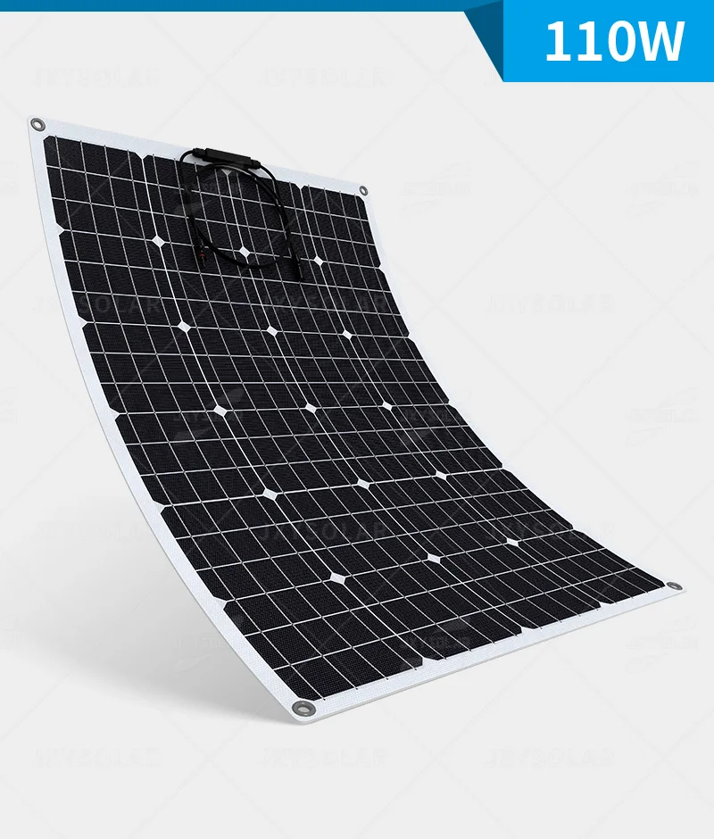110W Ультра-тонкий ультра-светильник из монокристаллического кремния ETFE 20 Вт-160 Вт Полугибкие солнечные панели Rv для яхты - Цвет: 110W