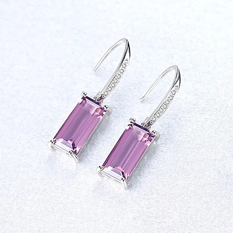 JS-YME310PR Jellystory модные 925 Висячие серьги из серебра 925 пробы с шпинелью изумруд драгоценные камни для женщин серьги Модные ювелирные изделия свадебный подарок - Цвет камня: JS-YME310PR
