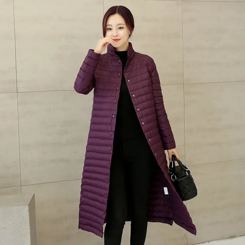 

WOMEN'S Dress Autumn And Winter Coat New Style Korean-style Long 2019 Cotton-padded Clothes Thin Slimming Duck down Warm Cotton