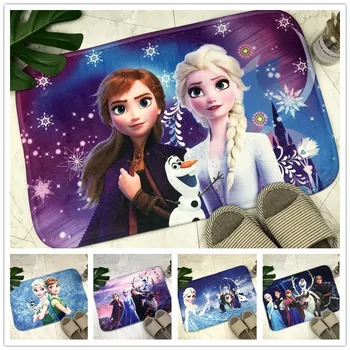 

Disney Frozen Cartoon Faile Velvet Printed Floor Mat Non-slip Absorbent Foot Pad Sponge Children's Bathroom Mat