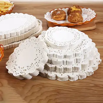 

160Pcs 10.5/11.5/12.5 Inch Disposable Round Doily Lace Cake Snack Paper Placemat doily paper