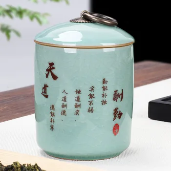 

Small Ceramic Kitchen Tea Box Storage Jar For Tea Powder Food Container Chinese Kung Fu Tea Jar Storage Box Teaware Accessories