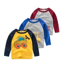 Модная весенняя детская одежда, футболка для мальчиков, хлопковая Детская футболка с длинными рукавами для мальчиков детская одежда с героями мультфильмов для мамы и ребенка