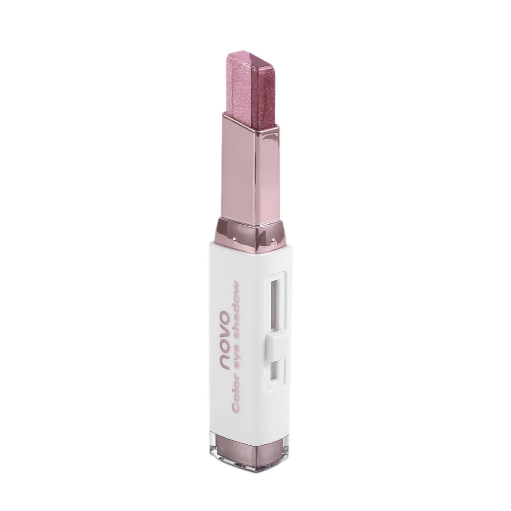 HOT Portable Size NOVO Eyeshadow Stick Double Color Stereo Velvet Shimmer Earth Color Eye Shadow Cream Pen Eyeshadow Stick