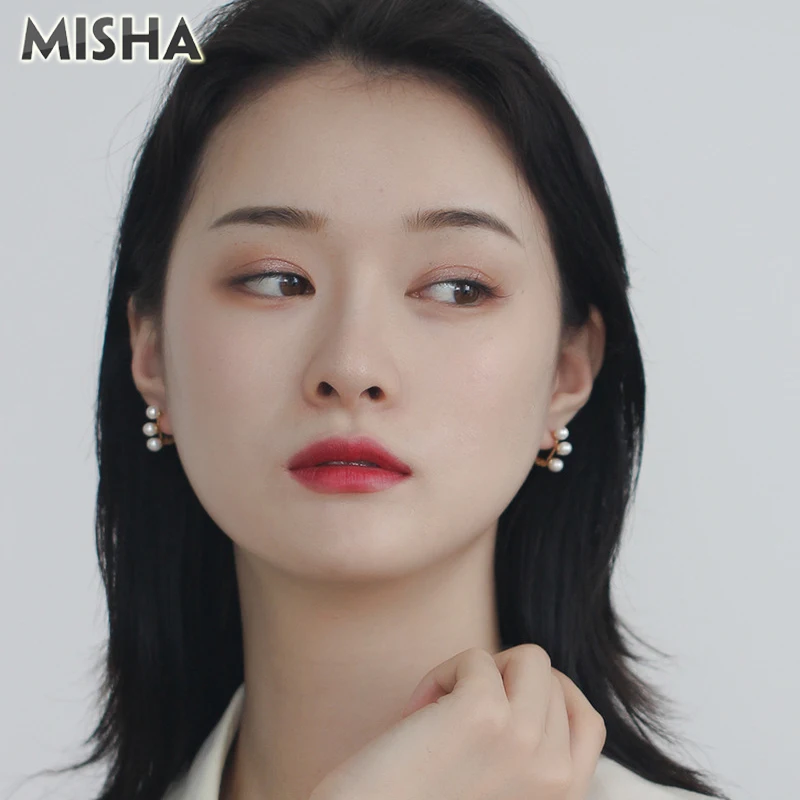 MISHA, новинка, серьги для женщин, натуральный жемчуг, серьги-кольца, лаконичные ювелирные изделия, серьги для девушек, подарки для девушек