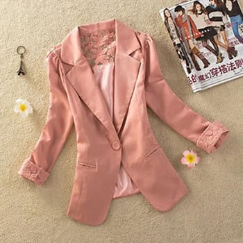 

One Button Coat 2020 Women's Jackets Long Sleeve Solid Slim Jacket Office Lady Jacket Female Tops Jackets Ropa Mujer