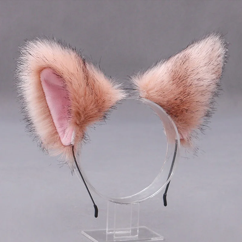 Lolita Cosplay Cat Ears Headband Anime Dance Party Costume Wolf Fox Ear Plush Hairband Girls Kawaii Hair Accessories Props hair accessories hair bands hair band cosplay accessories cosplay headpiece