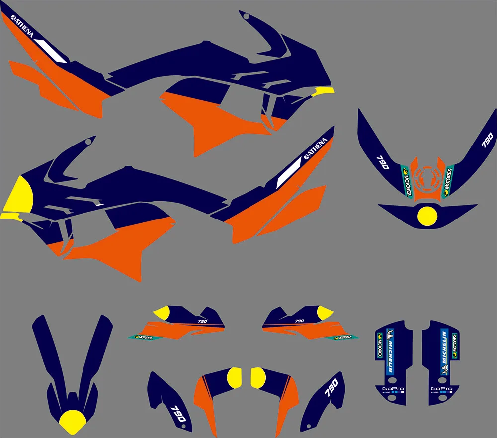 

3M Motorcycle Team Graphic & Backgrounds Decal Sticker Kits for KTM 790R ADVENTURE 2019 2020