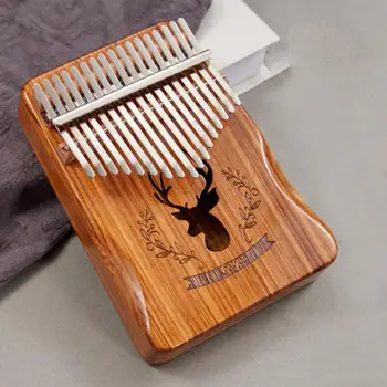 

17 Key Kalimba Thumb Piano Zebra Wood Elk Reindeer Pattern Panel Board Malinba Finger Piano Performance Musical Instruments
