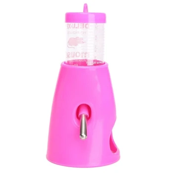 

Hamster Mice Water Bottle Nipple Holder Dispenser with base hut for rodent cages