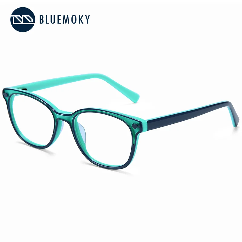 BLUEMOKY ацетатные очки, прозрачная оправа, для девушек, близорукость, оптические очки, оправа, для детей, милые, прозрачные, модные, оправа для очков - Цвет оправы: 003