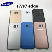 Samsung Galaxy S7 G930 S7 edge G935 Задняя крышка батареи корпус двери+ Ушная камера стеклянная рамка объектива Запасные части для ремонта