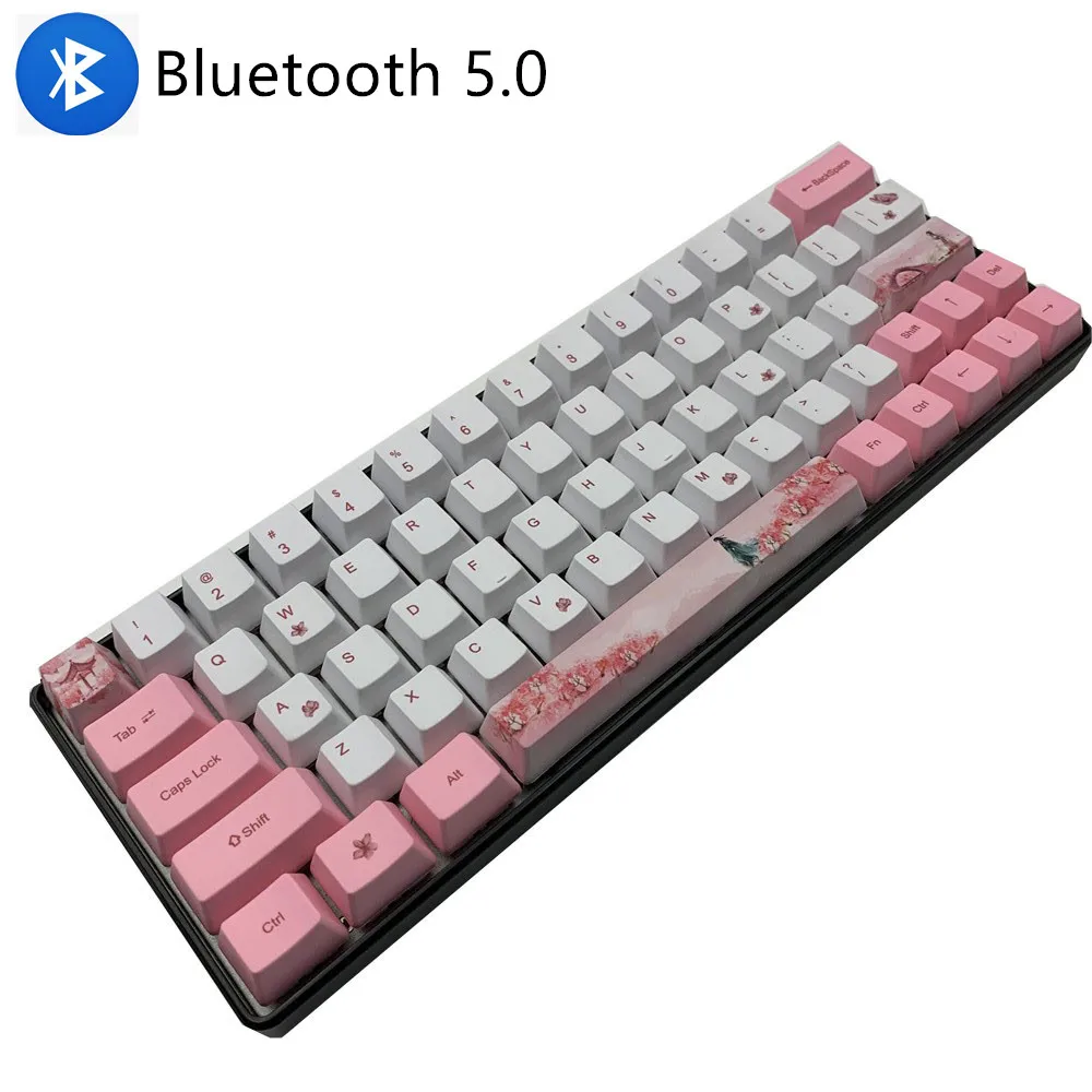 GK64 Мини Портативный Bluetooth 5,0 клавиатура Вишневый переключатель персональный Keycap GK61 60% механическая клавиатура переключатели Gateron