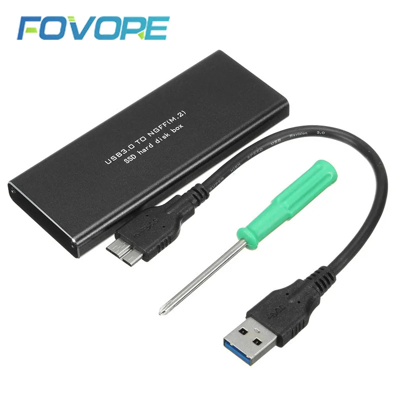 USB 3.0 to M.2 NGFF Box Adapter 2230 2242 2260 2280 SSD External Enclosure Solid State Drive Disk Mobile Case | Электроника