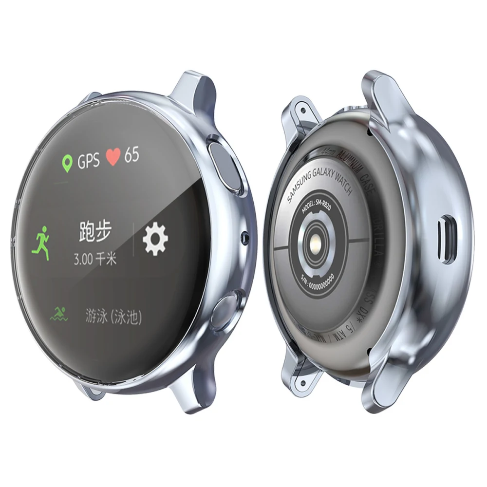 Полный защитный чехол для часов для samsung Galaxy Watch Active 2 Чехол 40 мм 44 мм тонкий, из ТПУ, мягкий чехол для защиты экрана для Active2