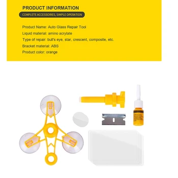 

Car Windshield Repair Kit Auto Glass Crack Repair Tools with Repair Resin for Car Windshield Crack and Scratch Fixing