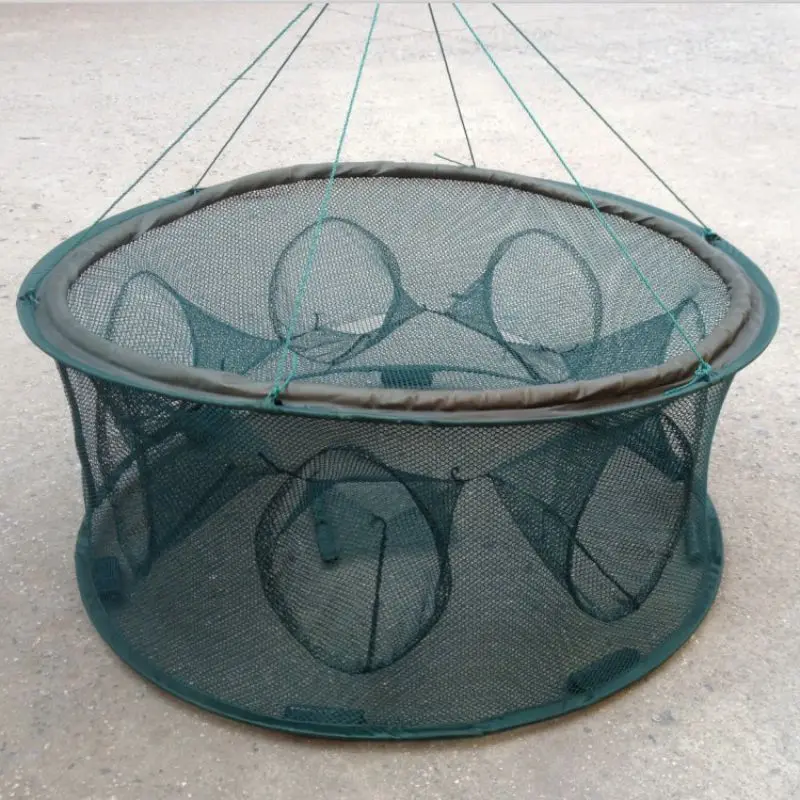 

Strengthen Automatic Fishing Net Foldable Catch Trap Cage Round Shape Durable Open For Crab Crayfish Lobster Fishing Shrimp