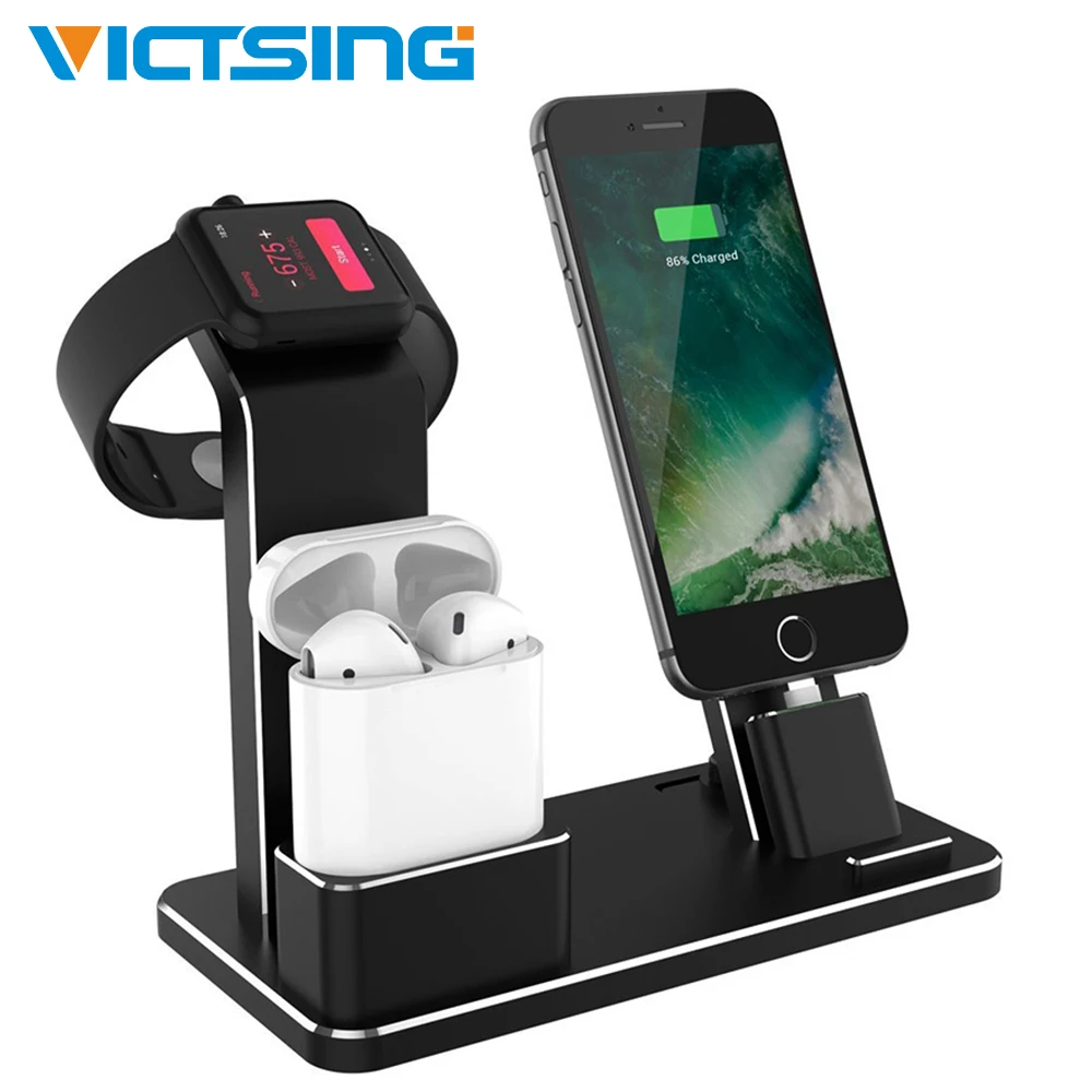 

VicTsing 4 in 1 Charging Dock Station Night Stand Charger Holder Wireless Charger Stand for Apple Watch/for AirPods/for iPhone