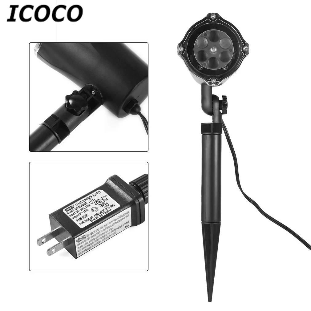 ICOCO 4 светодиодный s 4 Вт Водонепроницаемый светодиодный проектор с милым украшением для рождественской вечеринки Декор для дома и сада IP44 Прямая поставка