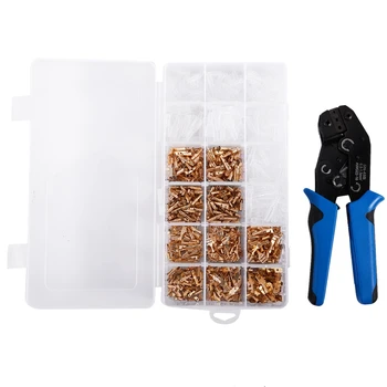 

Wire Terminals Crimping Tool Kit Connectors Crimper and Ratcheting Wire Terminals Crimping Tool of AWG22-16(0.5-1.5mm²) with 100
