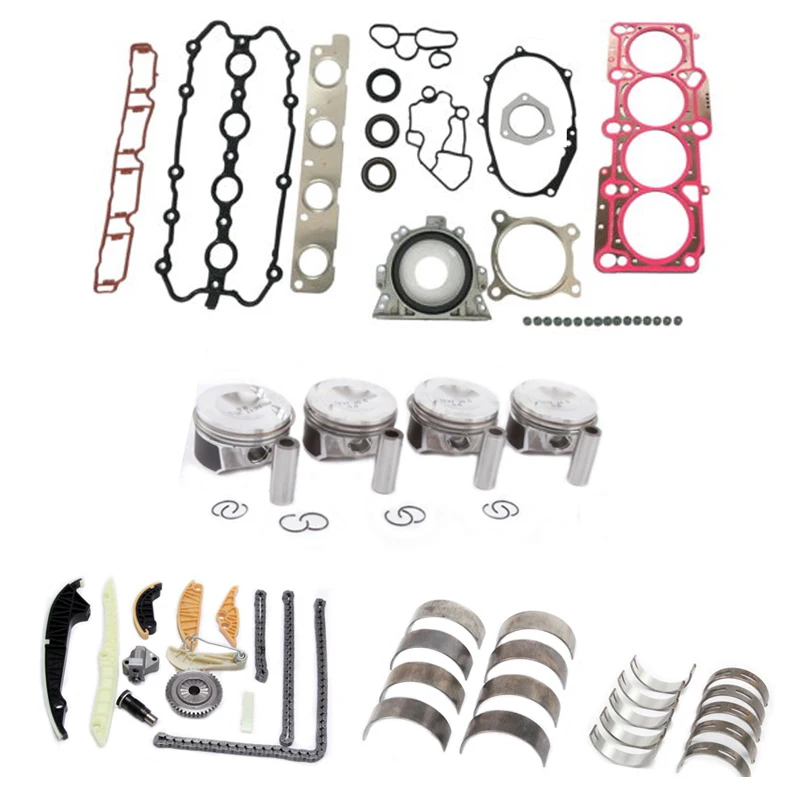 06H107065AM 06J103383D 06K109467K OEM поршень двигателя прокладка подшипника натяжитель цепи для Audi A4 Q5 VW Passat Jetta 2,0 т - Цвет: 1Set