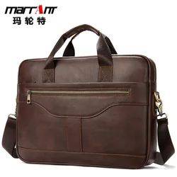 New Men's Tote Vintage Business Office Handbag Men's Real-Leather Bag Briefcase 8824