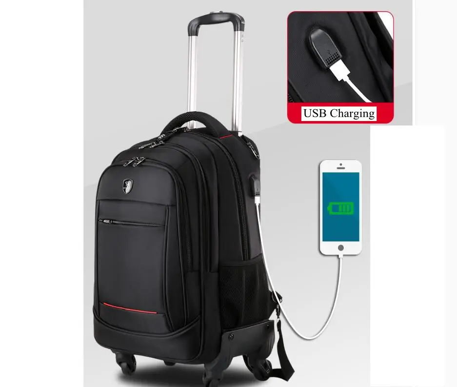 Men Business Rollin Luggage Backpack Men Tolley luggage Wheeled Backpack bag travel Trolley Bags on wheels Travel Wheeled Bag