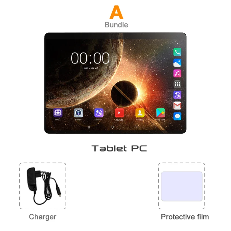 Mx960 10 дюймов планшетный ПК 6 ГБ ОЗУ 128 Гб ПЗУ сотовый телефон 4G FDD-LTE Android 9,0 планшеты gps FM wifi фаблет на две сим камеры 10,1 - Комплект: Комплект 1