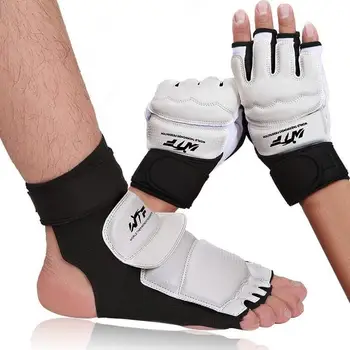 Duurzaam Taekwondo Karate Handschoenen Sanda Sport Bokshandschoenen Kongfu Vechtsporten Voet Protector Enkelbrace Ondersteuning Pad Guard