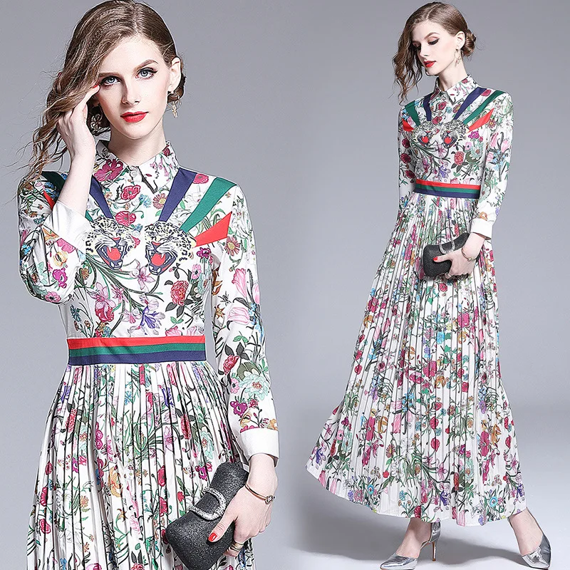 

Photo Shoot 2019 Autumn New Products Europe And America Versitile Fashion Waist Hugging Slim Fit Slimming Pleat Positioning Flor