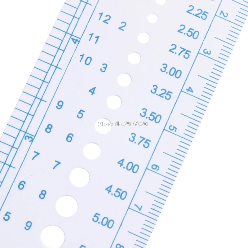 Kintting Gauge Линейка, измерительный инструмент, пластиковая синяя линия, Мягкая прочная D14