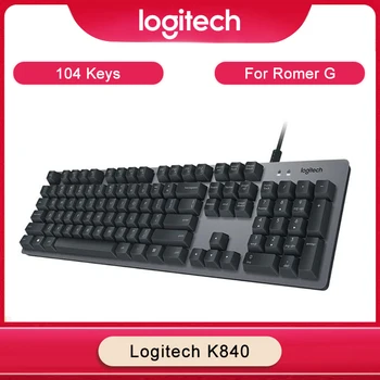 

Full Sized Type Mechanical Keyboard 104 Keys USB Wired Romer-G Ergonomic Mechanical Logitech K840 Keyboard for Office Gaming