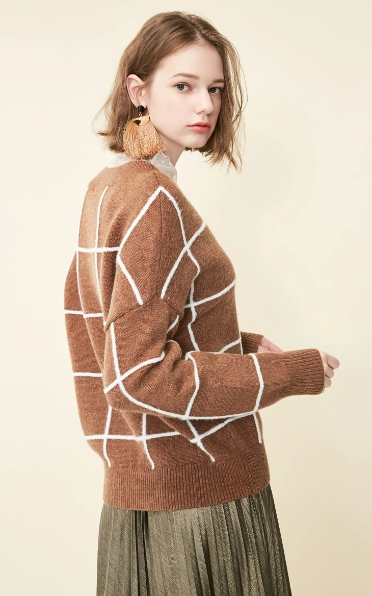 Vero Moda Женский вязаный Топ в клетку с круглым вырезом и открытыми плечами | 319113532
