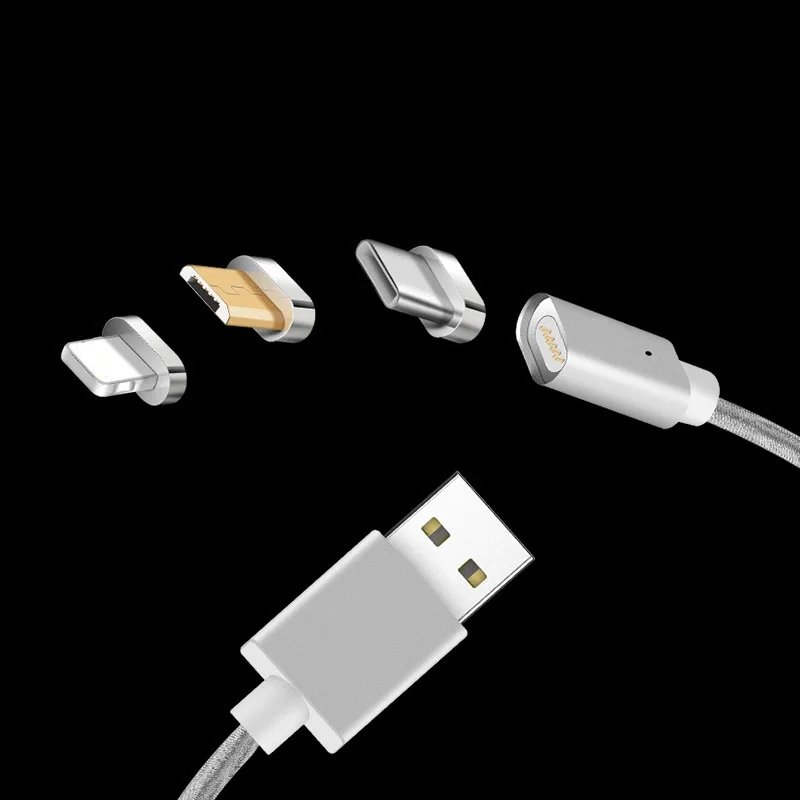 Магнитный usb-кабель 3 в 1 быстрая зарядка Micro USB type C кабели для iPhone samsung Xiaomi Huawei Android кабель для передачи данных мобильного телефона