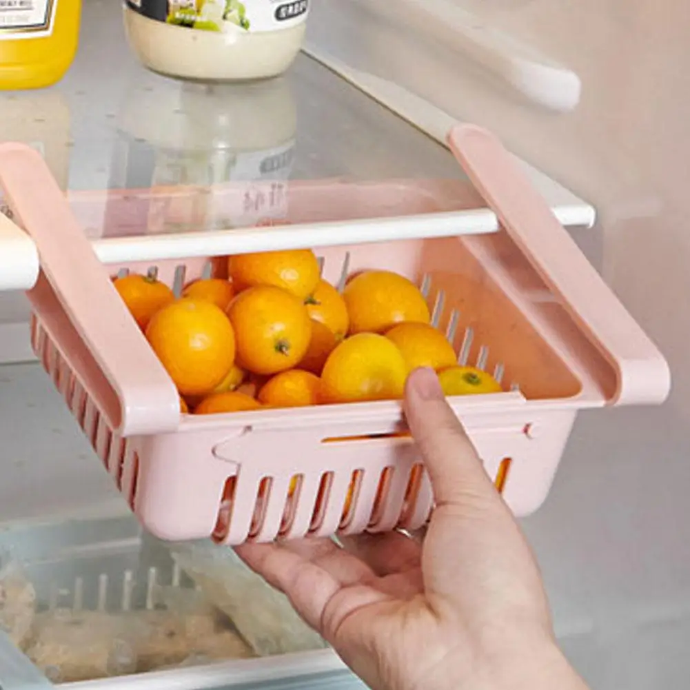 Refrigerator Storage Basket Kitchen Adjustable Storage Rack Refrigerator Shelf Drawer Storage Box Kitchen Tool