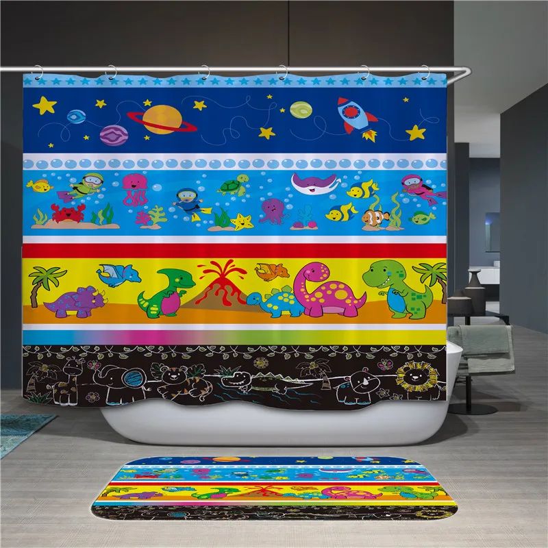 Shower curtain polyester high quality polyester fabric shower curtain waterproof hook bathroom shower curtain - Цвет: 81