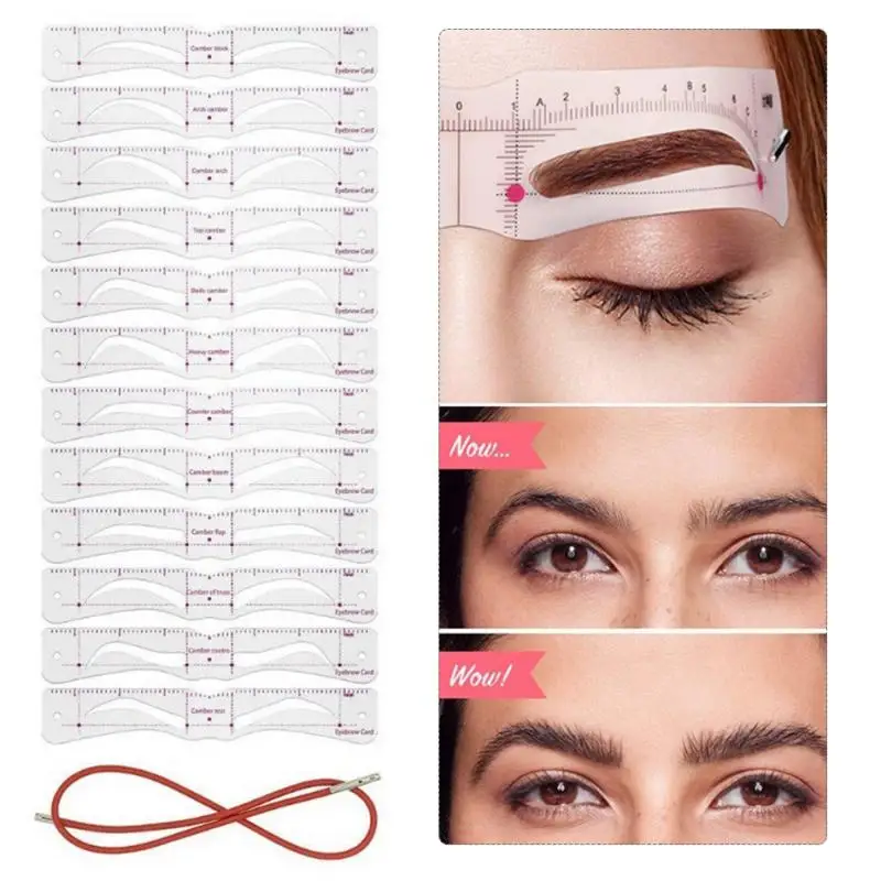 

12Pcs Reusable Eyebrow Stencil Set Eye Brow DIY Drawing Guide Styling Shaping Grooming Template Card Easy Makeup Beauty Kit
