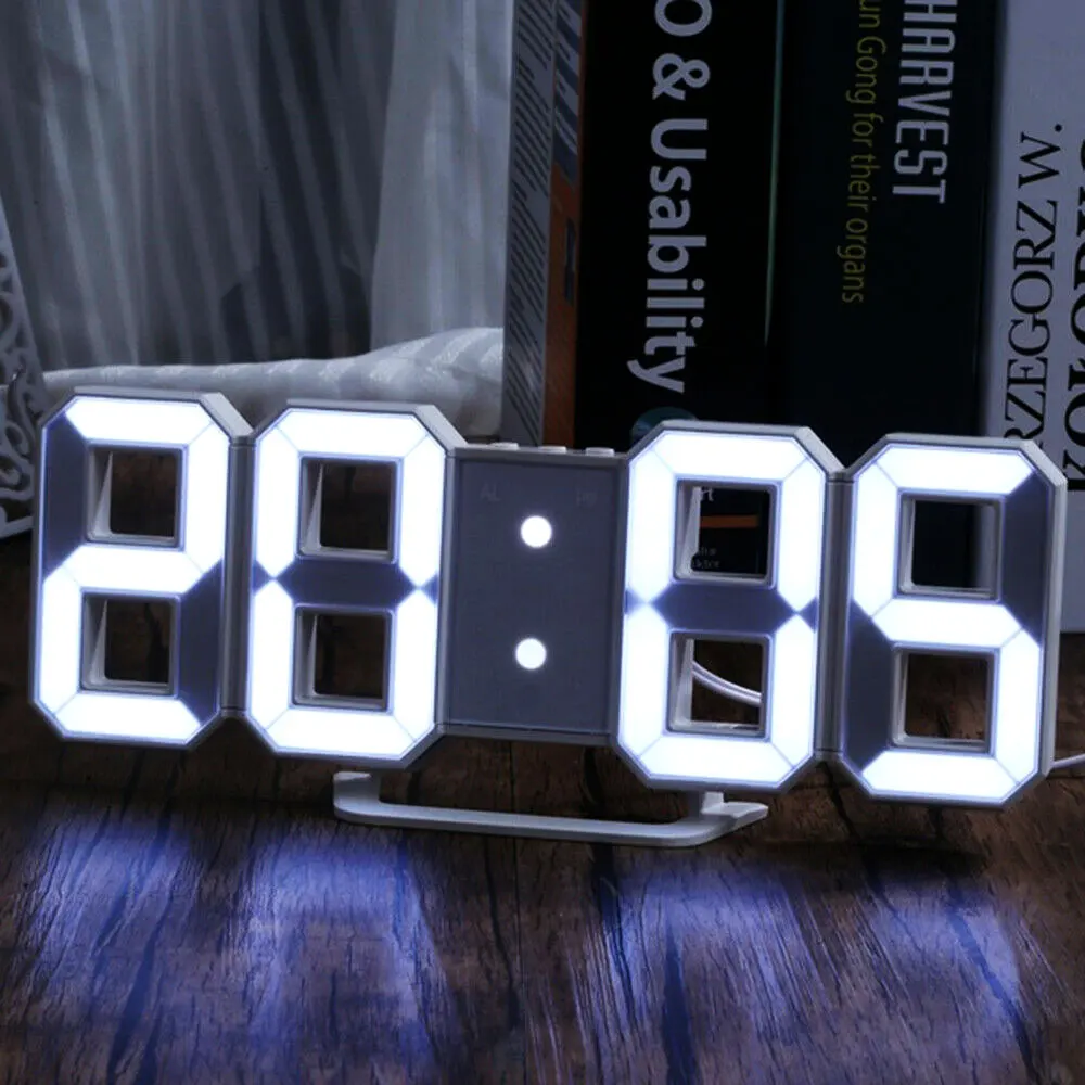 3D светодиодный DAdjustable цифровые часы Цифровая часы с режимом включения по таймеру Спальня настольные будильники висит 12/24 часа домашний декор настенные часы в подарок
