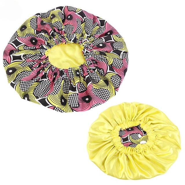 New Extra Large Satin Lined Bonnet Women Big Size Beauty Print Satin Silk Bonnet Sleep Night Cap Head Cover Bonnet Hat Wholesale style434-14
