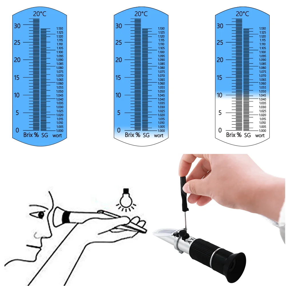 Beer Refractometer 0-32% Brix Sugar Concentration Meter