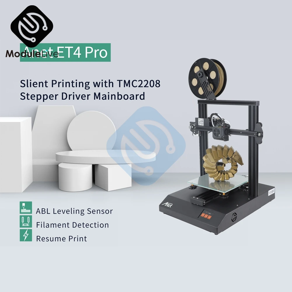 - High Precision 3D Printer DIY Anet ET4 PRO KITBlack 28 Inch LCD Display Slient Printing With TMC2208 Stepper Driver Mainboard