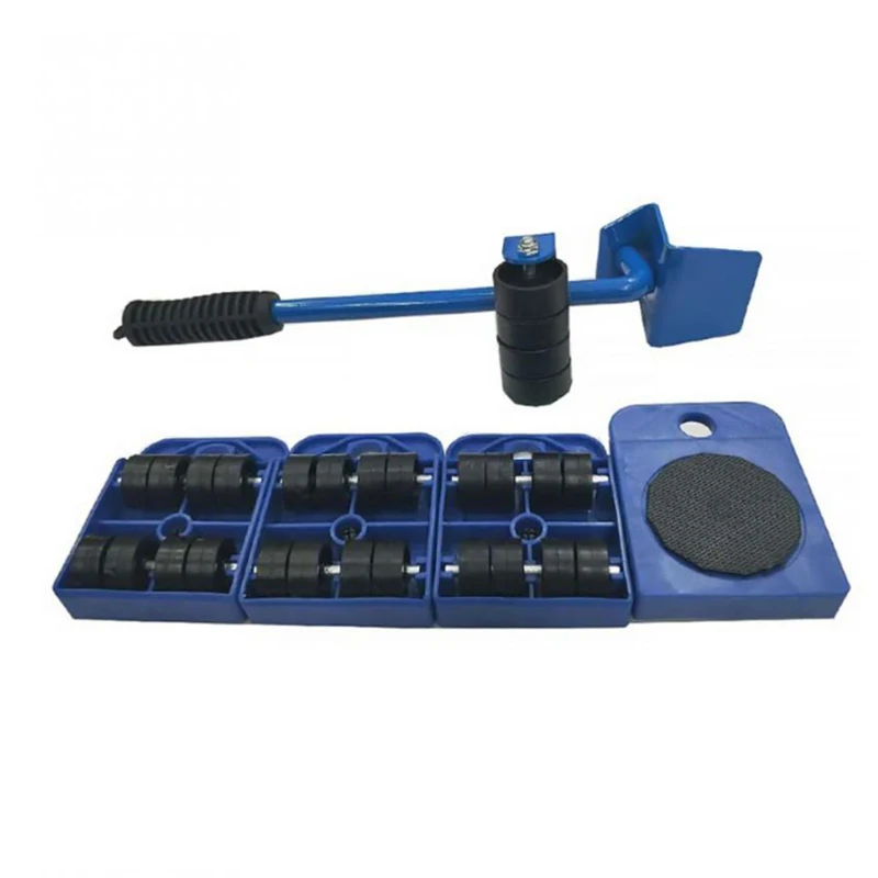 

5Pcs Professional Furniture Transport Lifter tool Set Heavy Stuffs Moving Hand Tools Set Wheel Bar Mover Device
