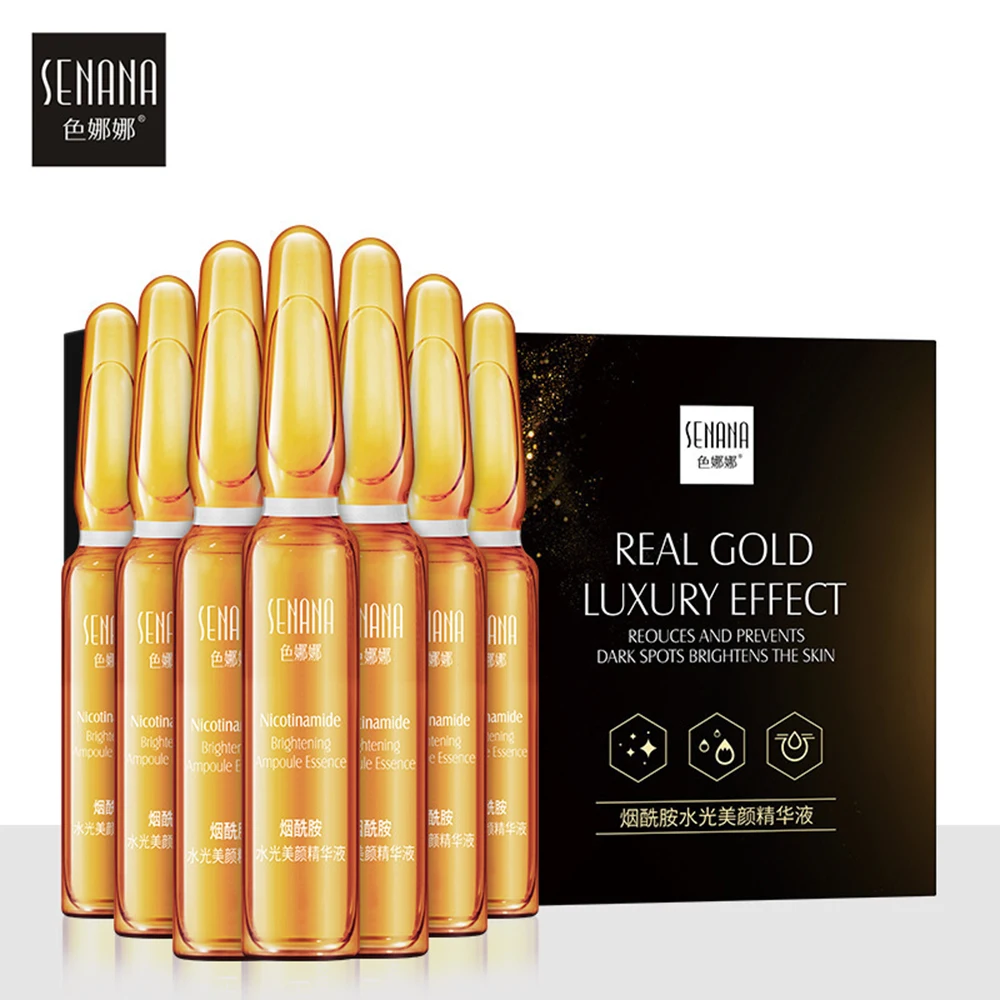 7PCS Hyaluronic acid Nicotinamide Whitening Essence Ampoule Face Essence Shrink Pores Moisturize Anti-Age Wrinkle Skin Care Sets