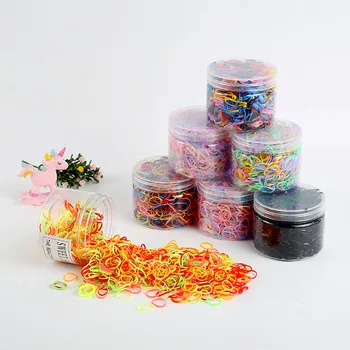 

New box color leather band wholesale disposable elastic children's hair circle is not easy to break girl's hair accessories