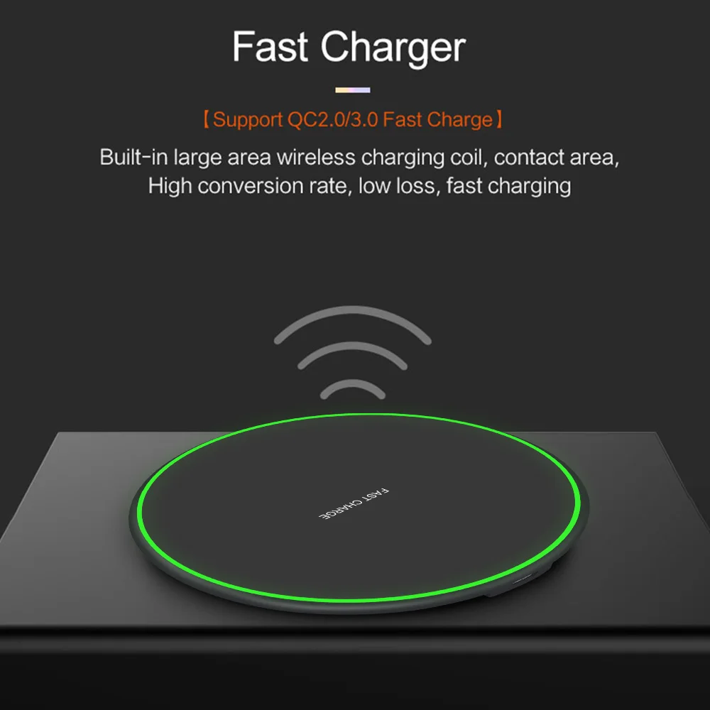 FDGAO Qi Беспроводное зарядное устройство для iPhone 11 Pro Max 8 X XS XR USB быстрая зарядка 10 Вт Быстрая зарядка 3,0 для samsung S10 S9 адаптер Pad