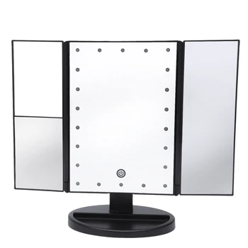 

3 Folding 22 Leds Portable Led Makeup Mirror Luminous Desktop Cosmetic Lamp Adjustable Women Lady Make Up Mirrors