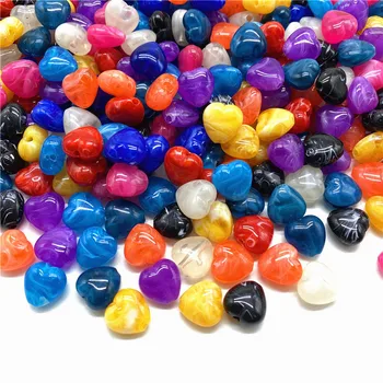 

20Pcs 12*12mm Heart Shape Acrylic Beads Imitation Stone Beads for Jewelry Making Bracelet Pendant DIYJewelry Accessories