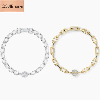

Qsjie high quality SWA, 2020 new fashion jewelry charm chain magnet buckle crystal lady Bracelet