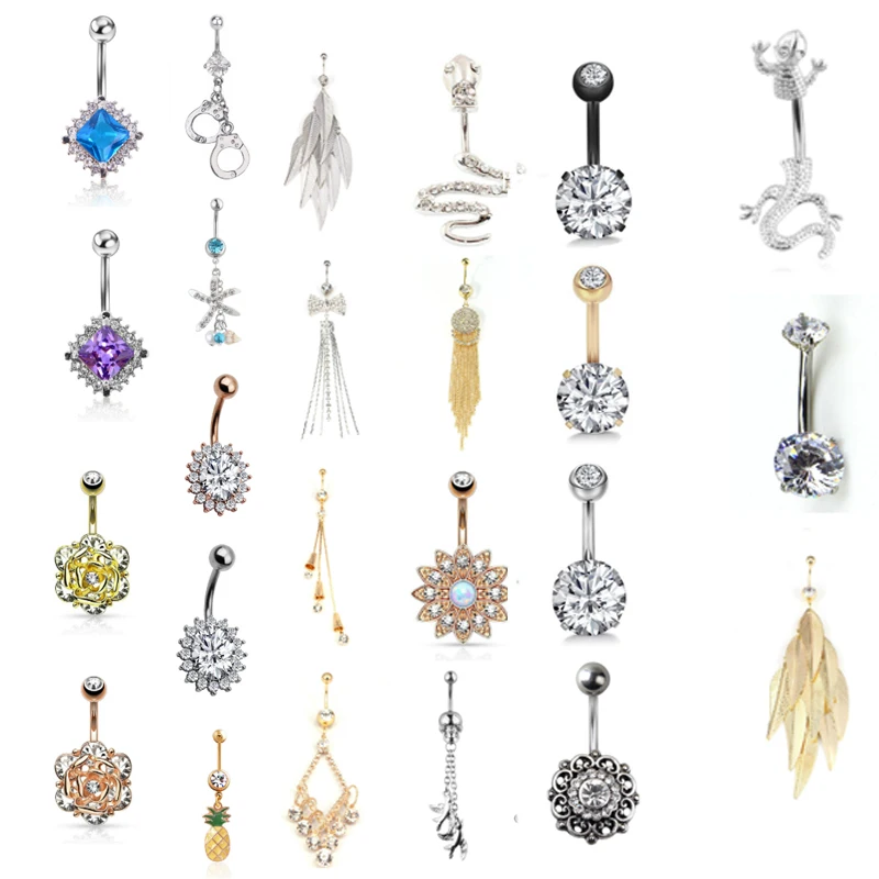 Rhinestones Body Jewelry Drop Tassel Navel Piercings Navel & Bell Button Rings Snake Shape Women Bikini Bijoux Bar