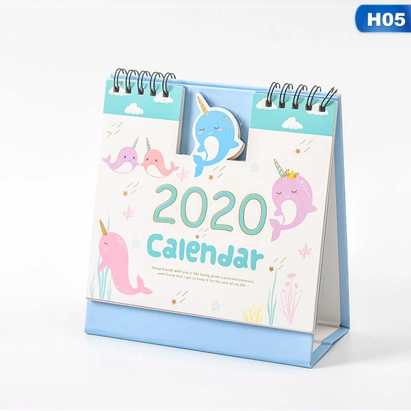 Cute Cartoon Hamster Cherry Blossoms Coil Calendar Mini Portable Desk Calendars Daily Schedule Planner.09-.12 - Цвет: H05